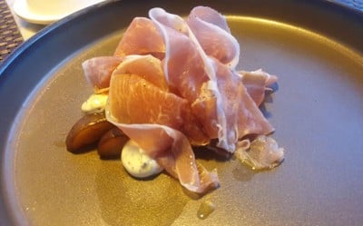 Parma Ham with Salt Baked Potato and Black Truffle Cream