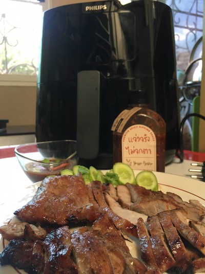 วิธีทำ สันในหมูย่าง น้ำจิ้มแจ่ว By หม้อทอด Philips Airfryer (HD9270)