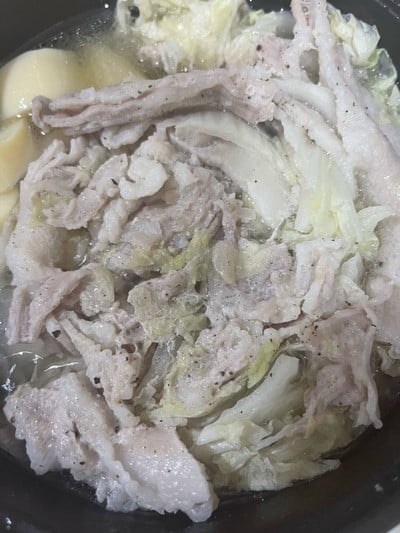 วิธีทำ นาเบะผักกาดหมูสามชั้น