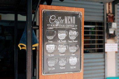 ป้ายราคาหรือสมุดเมนู