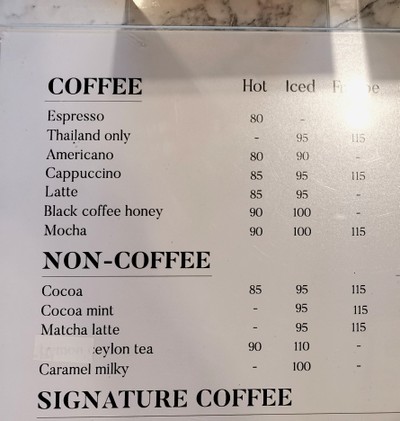 ป้ายราคาหรือสมุดเมนู