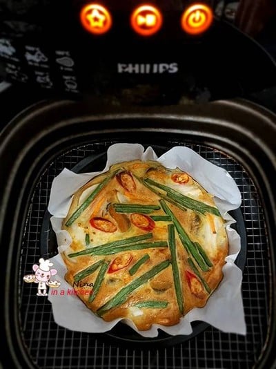 วิธีทำ [Philips Airfryer] พิซซ่าเกาหลี 파전 (พาจ็อน)