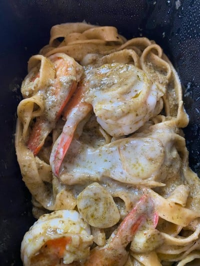 พาสต้าเพสโต้กุ้ง