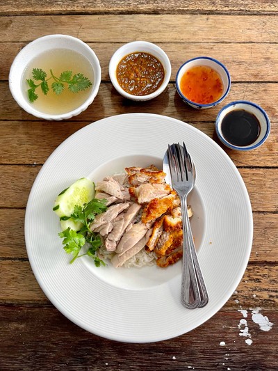 ข้าวมันไก่ต้ม+ทอด