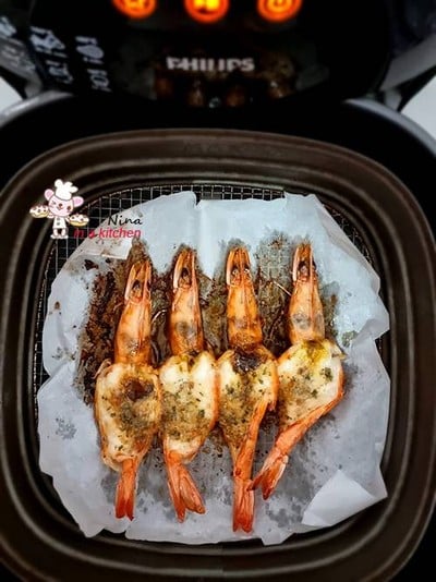 วิธีทำ [Philips Airfryer] กุ้งอบเนยกระเทียม