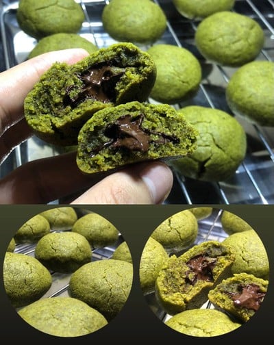 มัทฉะคุกกี้ช็อคโกแลตลาวา 🍫🌱🍪