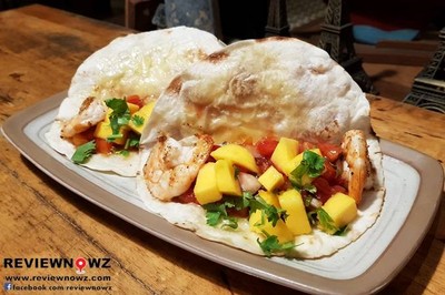 Mango salsa shrimp soft taco