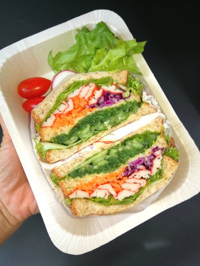 Crab Stick & Wakame Salad Sandwich