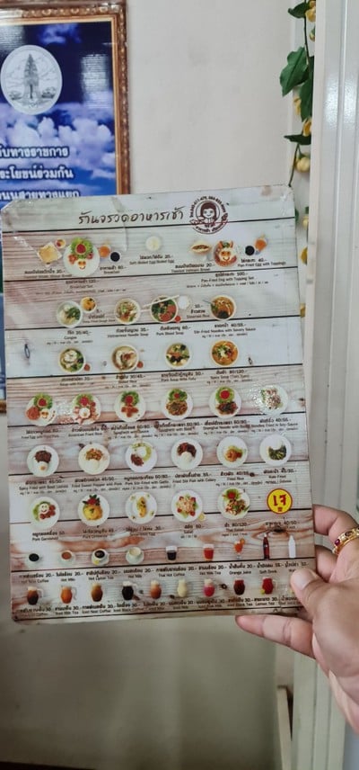 ป้ายราคาหรือสมุดเมนู