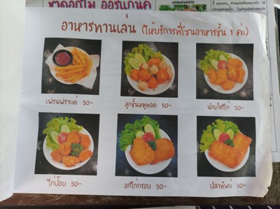 ป้ายราคาหรือสมุดเมนู