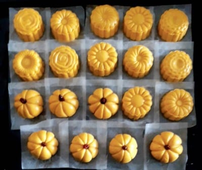 ขนมฟักทองนึ่งไส้ถั่วกวน/ขนมไหว้พระจันทร์แป้งฟักทองนึ่งไส้ถั่วกวน