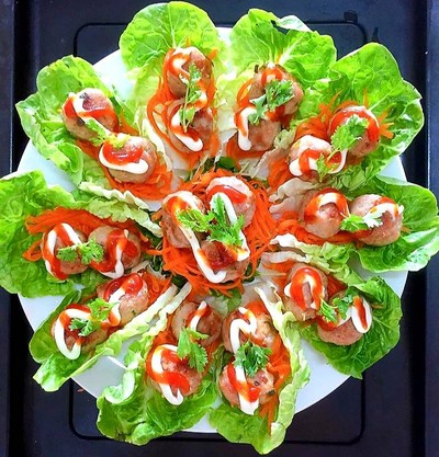 วิธีทำ มีทบอลห่อผัก meatball baby romaine lettuce wraps วิธีทำ มีทบอลห่อผัก meatball baby romaine lettuce wraps