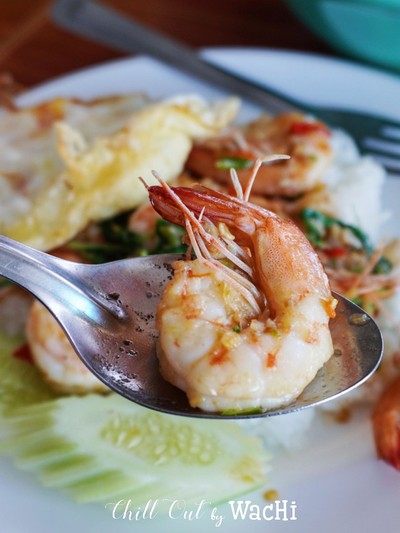 ข้าวกะเพรากุ้ง