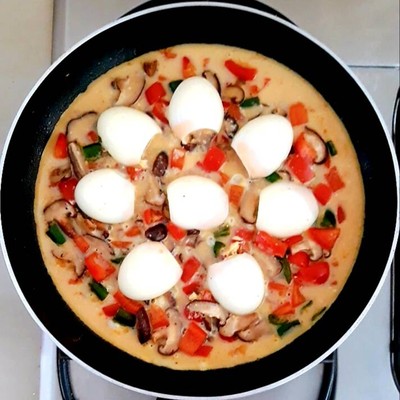 วิธีทำ ไข่ต้มชีสออมเล็ต boiled egg  cheese omelette