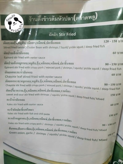 ป้ายราคาหรือสมุดเมนู