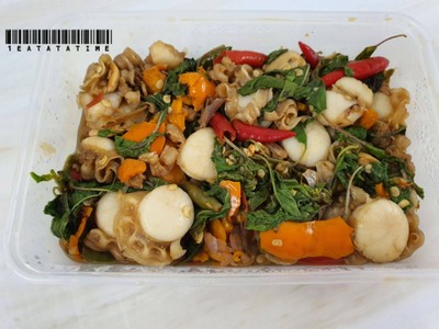 โคตรหอยเชลล์กะเพรา กับข้าว (no rice)