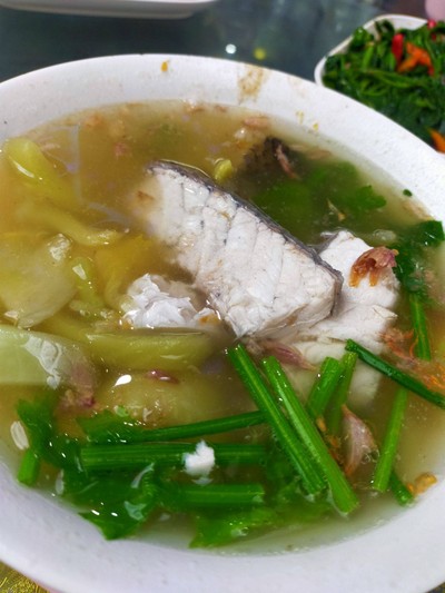 ปลากระพงต้มเกี่ยมฉ่าย