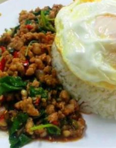 Basil Minced Pork With Rice And Fried Egg