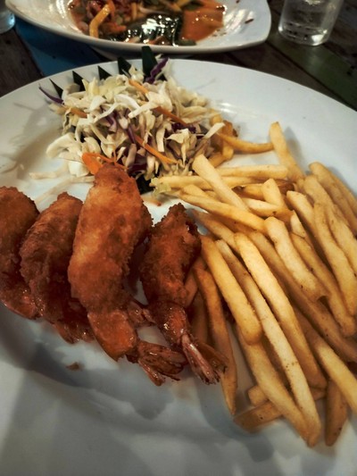 กุ้งชุบแป้งทอด 160.-