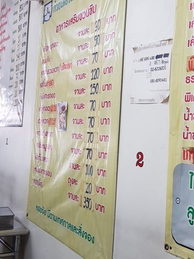 ป้ายราคาหรือสมุดเมนู