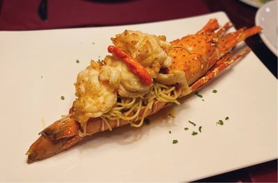"Phuket Lobster with Garlic and Chili Spaghetti"