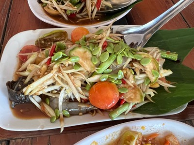ตำปลาร้ากุ้งสด