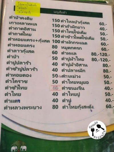 ป้ายราคาหรือสมุดเมนู