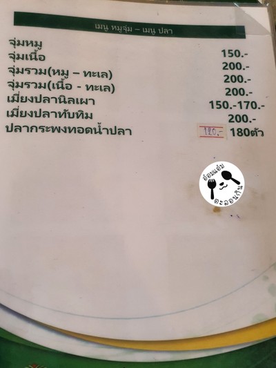 ป้ายราคาหรือสมุดเมนู