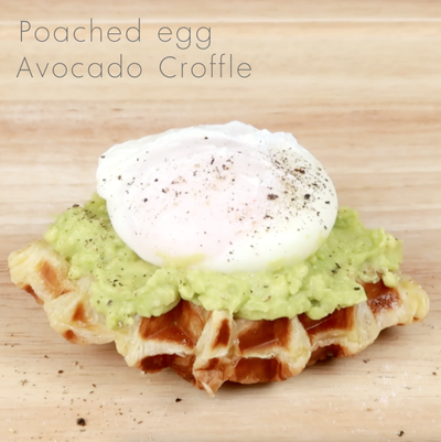 Poached Egg Avocado Croffle