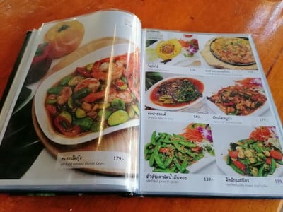 ป้ายราคาหรือสมุดเมนู