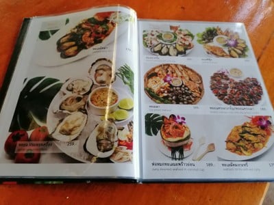 ป้ายราคาหรือสมุดเมนู