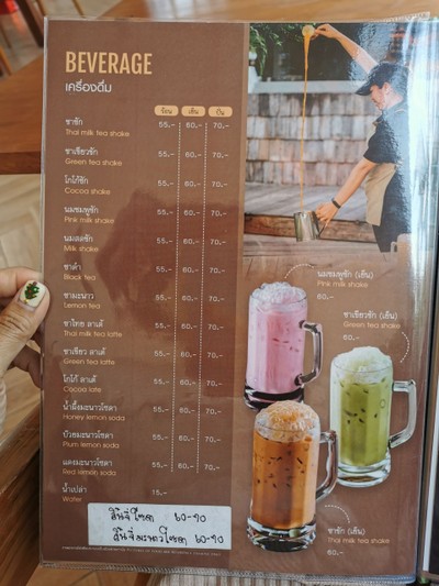 ป้ายราคาหรือสมุดเมนู