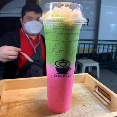 นมชมพูชาเขียว