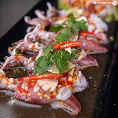 หมึกไข่นึ่งมะนาว