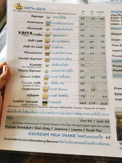 ป้ายราคาหรือสมุดเมนู