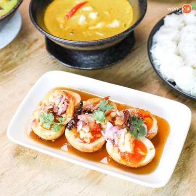 ยำไข่ลูกเขยกุ้งแซ่บ