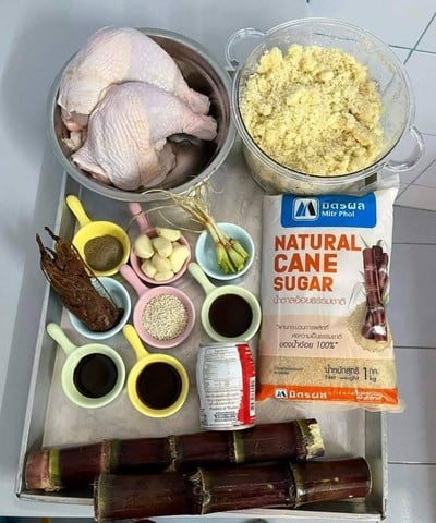 วิธีทำ ไก่อบชานอ้อย น้ำจิ้มน้ำตาลเคี่ยวงาขาว