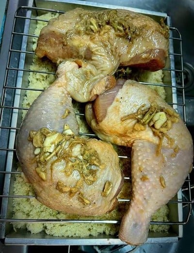 วิธีทำ ไก่อบชานอ้อย น้ำจิ้มน้ำตาลเคี่ยวงาขาว