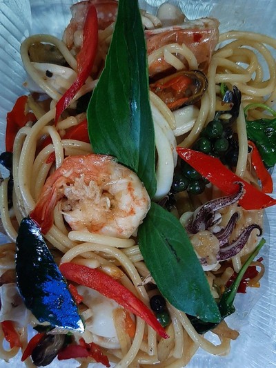 สปาเก็ตตี้ทะเลขี้เมา ราคา 130 บาท