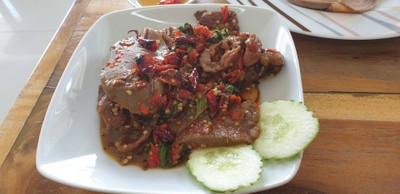 กะเพราเนื้อ ลาย ลิ้นวัว
