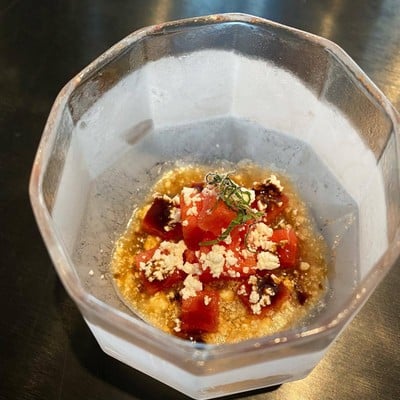 Watermelon, Feta, and Tomato Salad