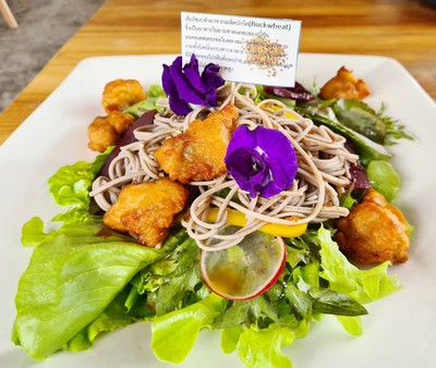 สลัดโซบะไก่คาราเกะ Soba&Chicken karage salad