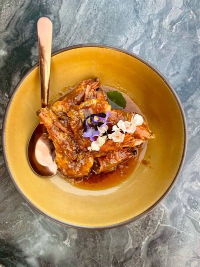 กุ้งทอดกระเทียมมันปู