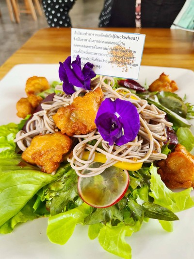 สลัดโซบะไก่คาราเกะ Soba&Chicken karage salad