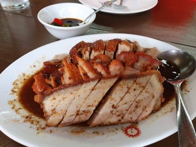 บะหมี่เป็ด แดง กรอบ