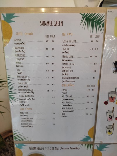 ป้ายราคาหรือสมุดเมนู