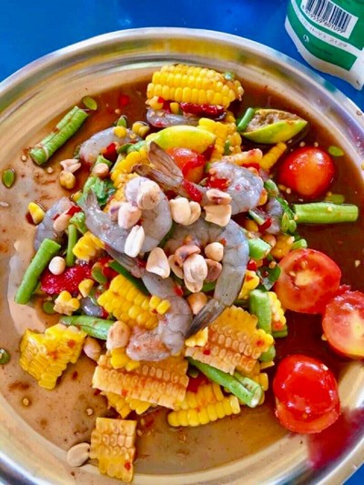 ตำ ข้าวโพดกุ้งสด