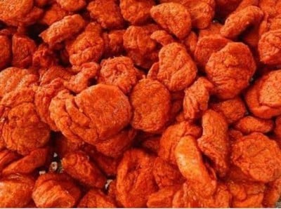 ลูกชิ้นปลาเเดง ( สีส้ม ) ทอดกรอบ