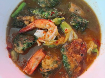 แกงส้มชะอมกุ้ง+ข้าว