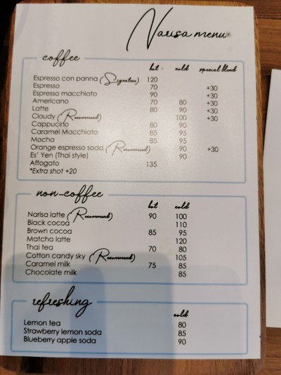 ป้ายราคาหรือสมุดเมนู